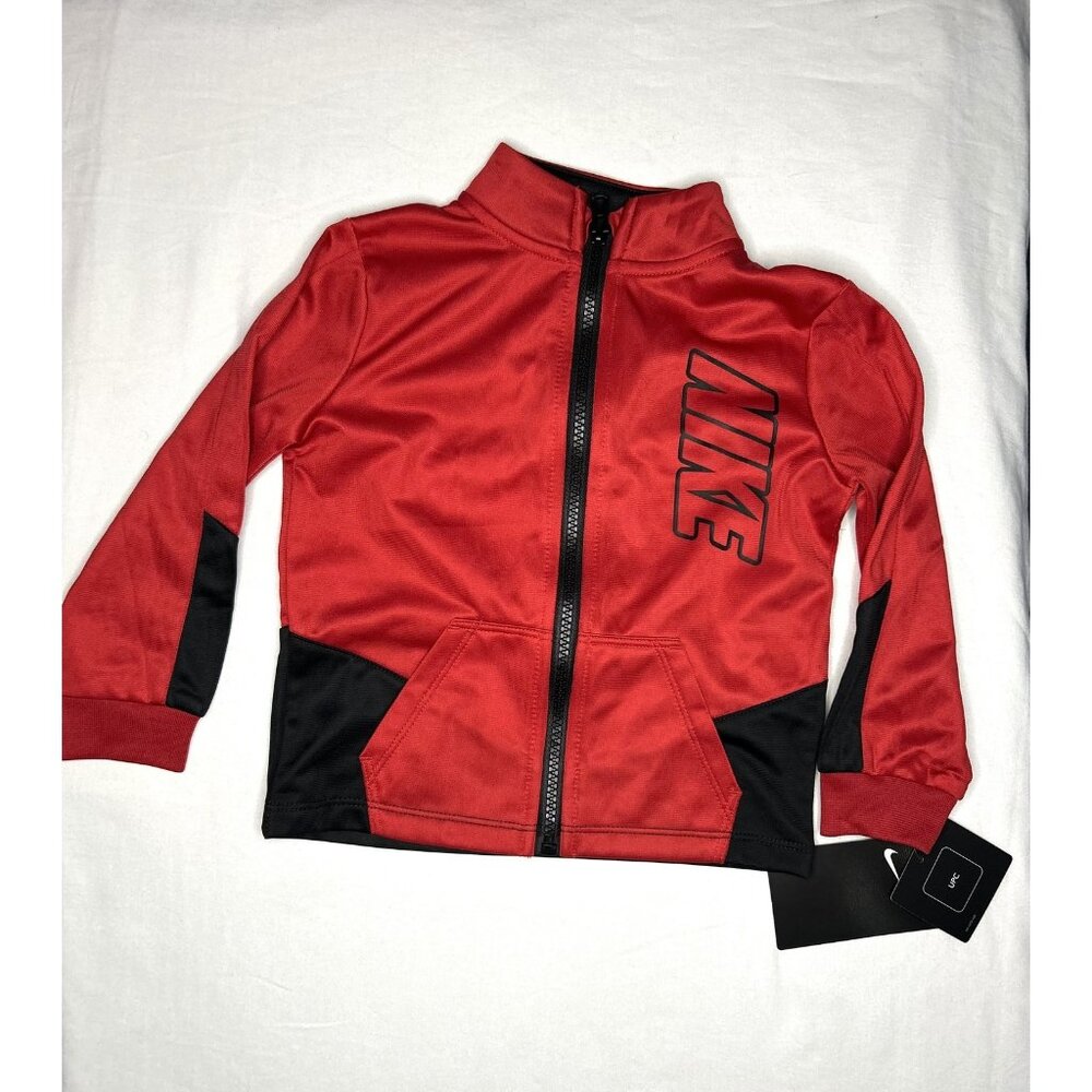 Nike Toddler Track Jacket 24M 2T University Red Black Full Zip New